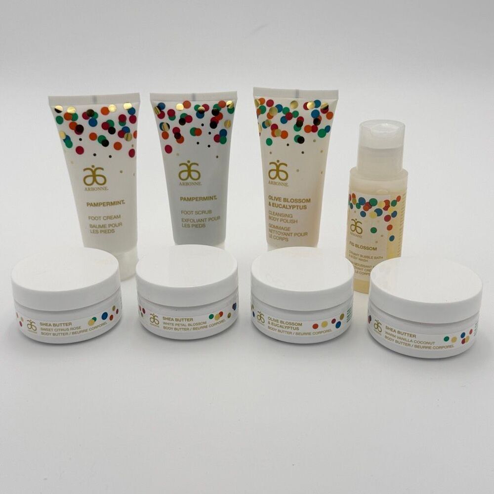 Arbonne Body Wash Body Butter Foot Scrub Foot Cream Vanilla Coconut Sweet Citrus